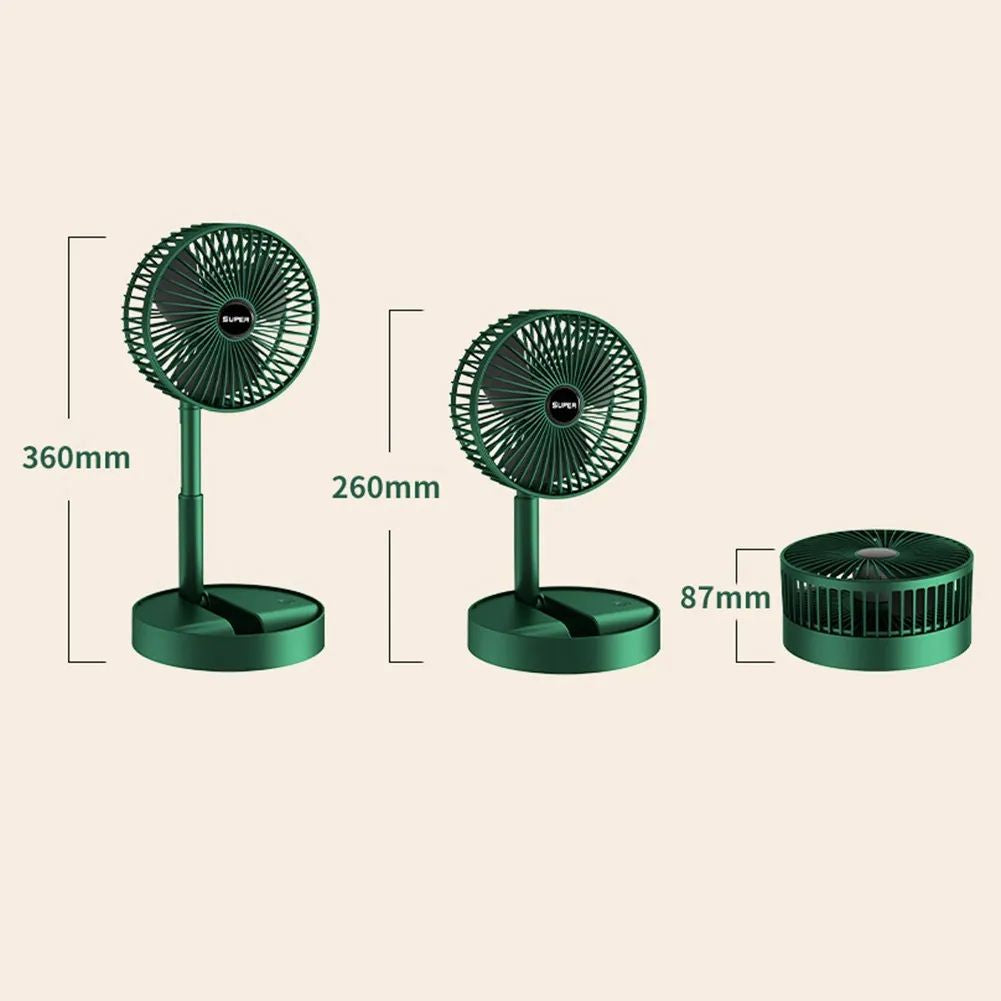 3 Speed Big size USB Rechargeable Folding Telescopic Fan